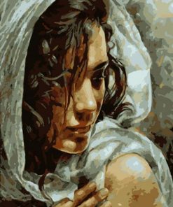 Beautiful Woman with Scarf People Paint By Numbers