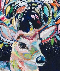Deer Portrait Made of Flowers Animals Paint By Numbers