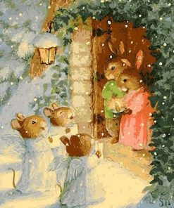 Rabbit And Snow Animals Paint By Numbers
