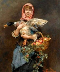Woman Holds a Duck People Paint By Numbers