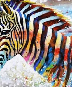 Glowing Zebra paint by numbers