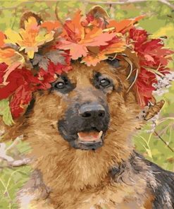 Dog With Decorative Flowers Animals Paint By Numbers
