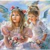 Angel Girls Wall Art Picture - DIY Paint By Numbers - Numeral Paint