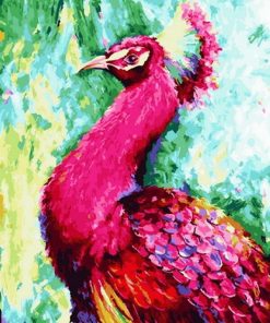 Pink Peacock Birds Paint By Numbers