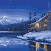 Winter Night Scene Forest Landscape Paint By Numbers