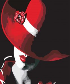 Elegant Red Lady People Paint By Numbers