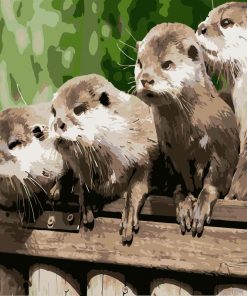 Young Otters Animals Paint By Numbers