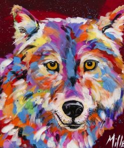Colorful Golden Eyes Wolf Animals Paint By Numbers
