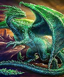 Emerald Dragon Fantasy Animals Paint By Numbers