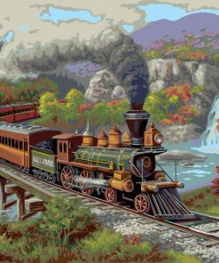 Fall River Train Landscape Paint By Numbers