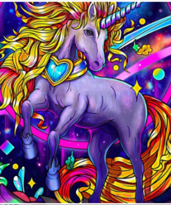 Purple Unicorn Animals Paint By Numbers