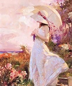 Women With Summer Parasol People Paint By Numbers