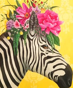 Zebra Flowers Crown NEW Paint By Numbers