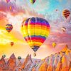 Colorful Hot Air Balloons Turkey paint by numbers