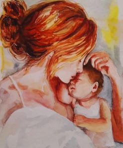 Mom And Her Baby paint by numbers