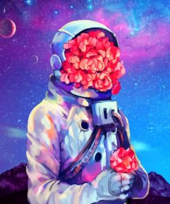 Astronaut Flowers paint by numbers