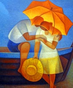 Couple Under An Umbrella paint by numbers