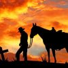 Cowboy Silhouette paint by numbers