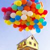 Flying House Balloons paint by numbers