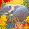 The Sleeping Raccoon paint by numbers