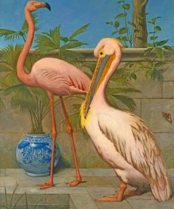 Flamingo And Pelican paint by number