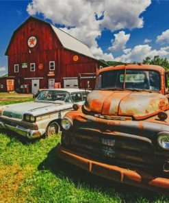 Rusty Car And Truck paint by number