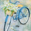 blue bicycle with flowers paint by number