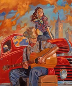 Guitarist And Lady paint by number