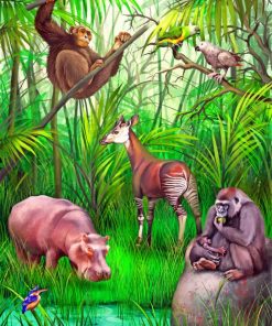 Jungle Animals Paint by numbers