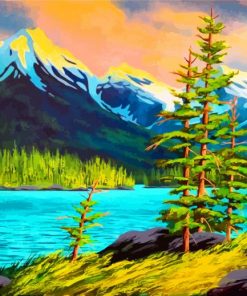 Mountains Landscape Paint by numbers