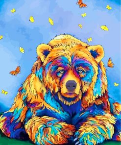 Bear And Butterflies Paint by numbers