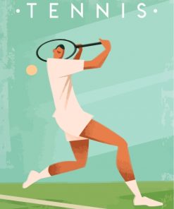 Illustration Tennis Player Paint by numbers