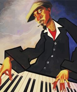 African Piano Player Paint by numbers