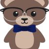 Cartoon Bear With Glasses Paint by numbers