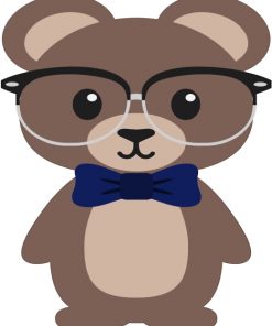 Cartoon Bear With Glasses Paint by numbers