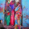 Indian Girl In Holi Color Paint by numbers