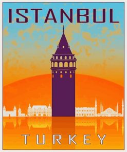 Istanbul Galata Tower Poster Paint By Numbers