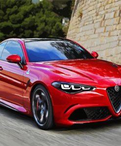 Red Alfa Romeo Car Paint By Numbers