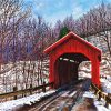 Red Bridge In Vermont Paint By Numbers