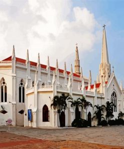 Santhome Cathedral Basilica India paint by number