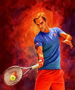 Tennis Player Roger Federer Paint By Numbers