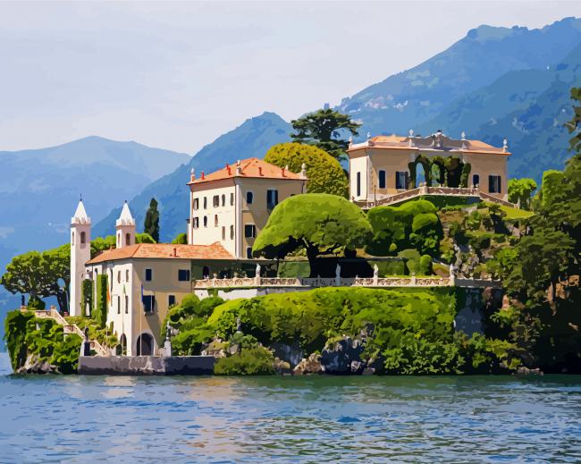 Villa Del Balbianello Como paint by number