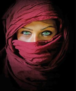 Arabic Woman With Green Eyes paint by number