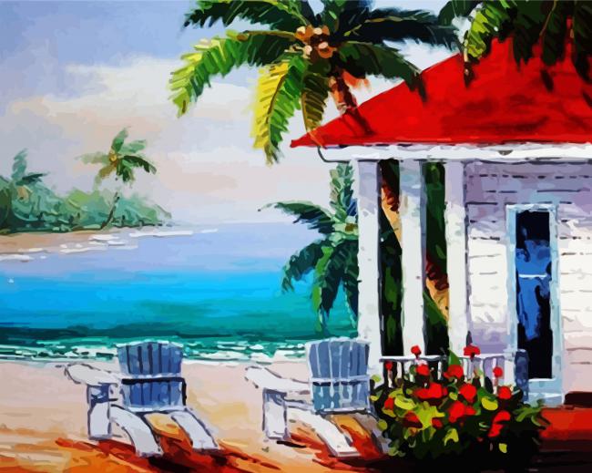 Beach house Art Paint By Numbers