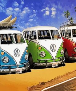 Campervans Volkswagen paint by number