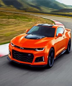 Orange Chevrolet Camaro Car paint by number