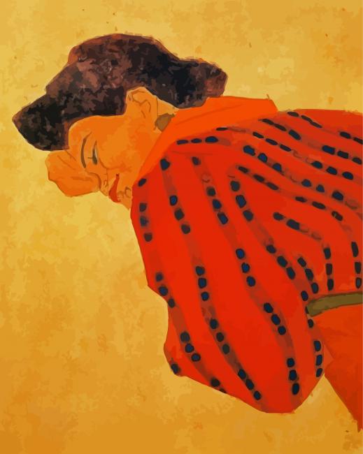 Reclining Woman With Red Blouse Paint By Number