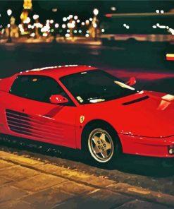 Red Testarossa Ferrari Car Paint By Numbers