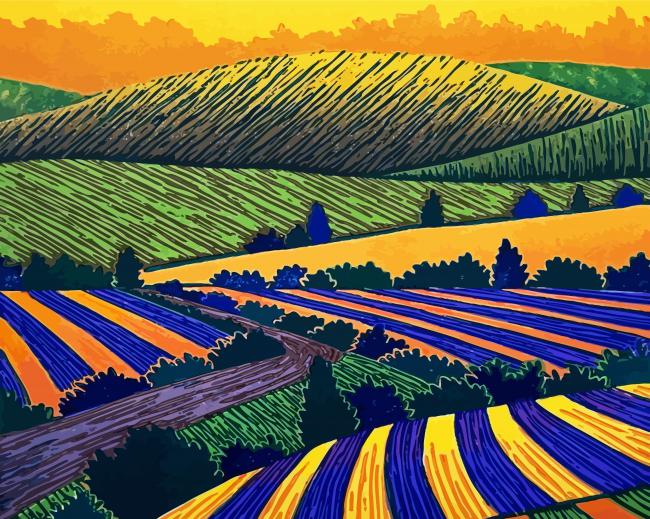 Vermont Farm Scenery Paint By Number