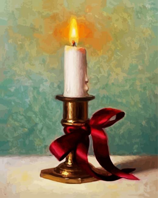 Vintage White Candle paint by number
